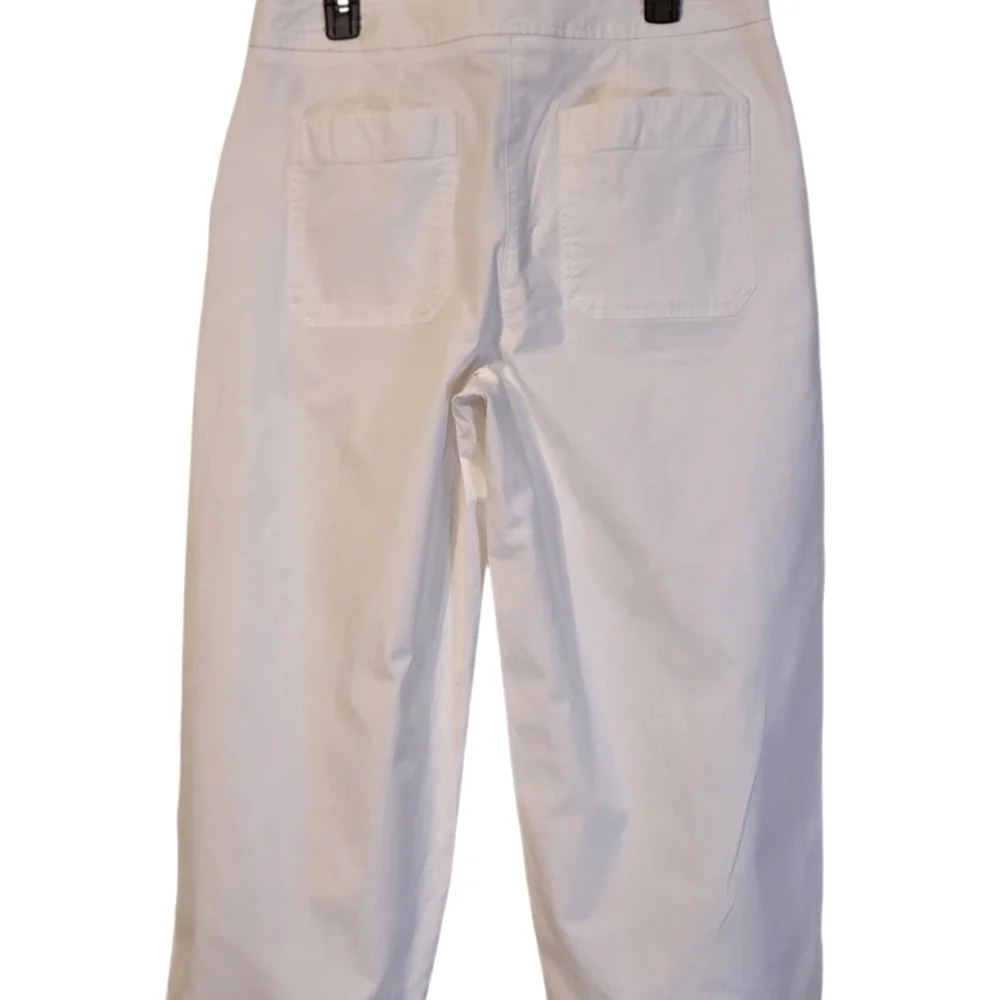 Talbots Cream Cropped Pants with Gold Buttons, PXL
